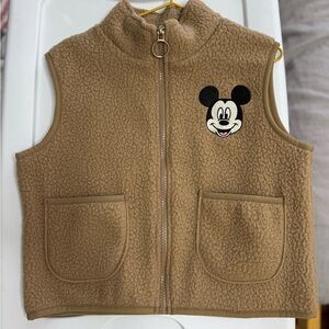 Disney Kids Brown Fleece Vest with Mickey Mouse size 4/5T